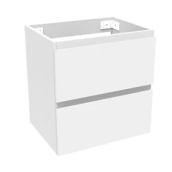 AICA Sanitaire Meuble de salle de bain blanc 50cm, suspendu avec 2 tiroirs