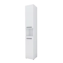3xE Living Meuble de salle de bain, blanc mat, blanc brillant, 30 x 174 x 30 cm