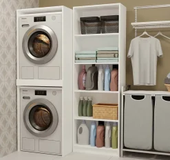 Armoire De Salle De Bains|3xE Living Meuble de salle de bain, blanc, 64 x 180 x 64 cm