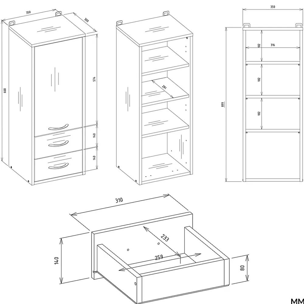 Etagère Salle De Bains|3xE Living Meuble de salle de bain, blanc, 35 x 67 x 30 cm