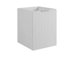 3xE Living Meuble de salle de bain, Blanc + poignée argentée, 40 x 57 x 46 cm