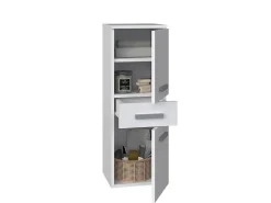 3xE Living Meuble de salle de bain, blanc mat, 85 x 30 x 30 cm