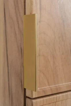 Colonne De Salle De Bains|3xE Living Meuble de salle de bain, Chêne Craft, poignée dorée, 35 x 136 x 27 cm
