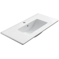 Cosyneo Meuble de salle de bain 80cm simple vasque - sans miroir - 3 tiroirs - nebraska (bois clair) - MAYOR