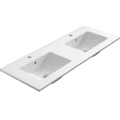 Meuble Vasque|Cosyneo Meuble de salle de bain 120cm double vasque sans miroir sur pieds avec portes et tiroirs - cambrian (chêne clair) - HARO