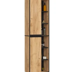 3xE Living Meuble de salle de bain, chêne artisanal/noir, 50 x 170 x 30 cm