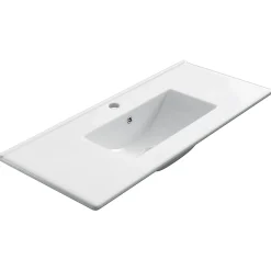Meuble Vasque|Cosyneo Meuble de salle de bain 100cm simple vasque - sans miroir - 3 tiroirs - blanc - MATA