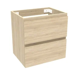 AICA Sanitaire Meuble de salle de bain chêne 50cm, suspendu avec 2 tiroirs