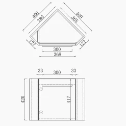 Meuble Sous-Vasque|AICA Sanitaire Meuble de salle de bain 40cm avec tiroir, meuble d'angle suspendu Anthracite