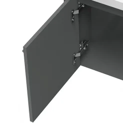 Meuble Sous-Vasque|AICA Sanitaire Meuble de salle de bain 40cm avec tiroir, meuble d'angle suspendu Anthracite