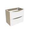 Meuble Sous-Vasque|AICA Sanitaire Meuble de salle de bain 60cm avec 2 tiroirs, suspendu Blanc + Chêne
