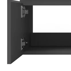 AICA Sanitaire Meuble de salle de bain 60cm à double porte, suspendu, Anthracite