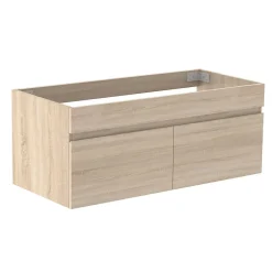AICA Sanitaire Meuble de salle de bain 100cm à double porte, suspendu, Chêne