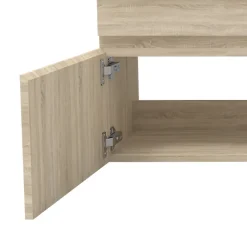 AICA Sanitaire Meuble de salle de bain 100cm à double porte, suspendu, Chêne