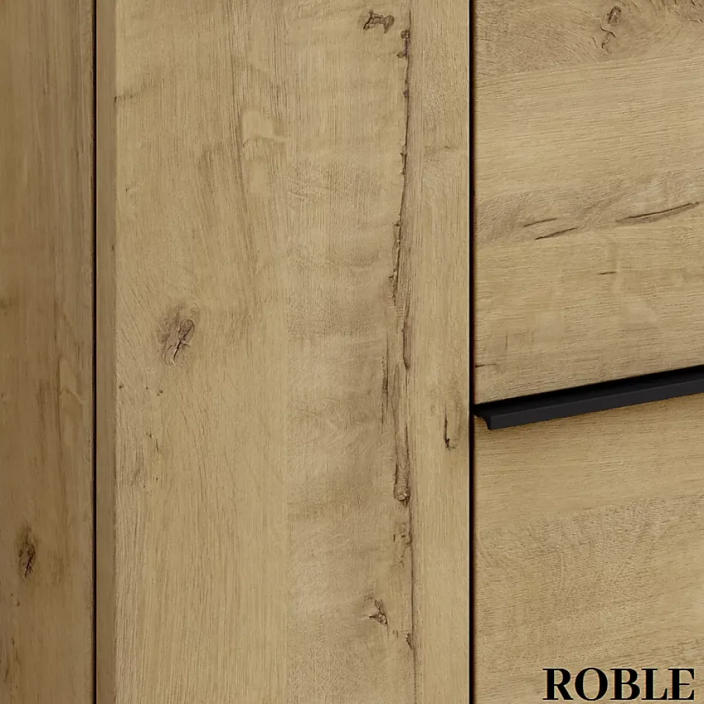 Cosyneo Meuble de salle de bain 100cm avec vasque à poser ronde - 2 tiroirs - roble (chêne clair) - KING