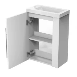 Meuble Sous-Vasque|AICA Sanitaire Meuble de salle de bain 44cm avec 2 compartiments, suspendu, blanc