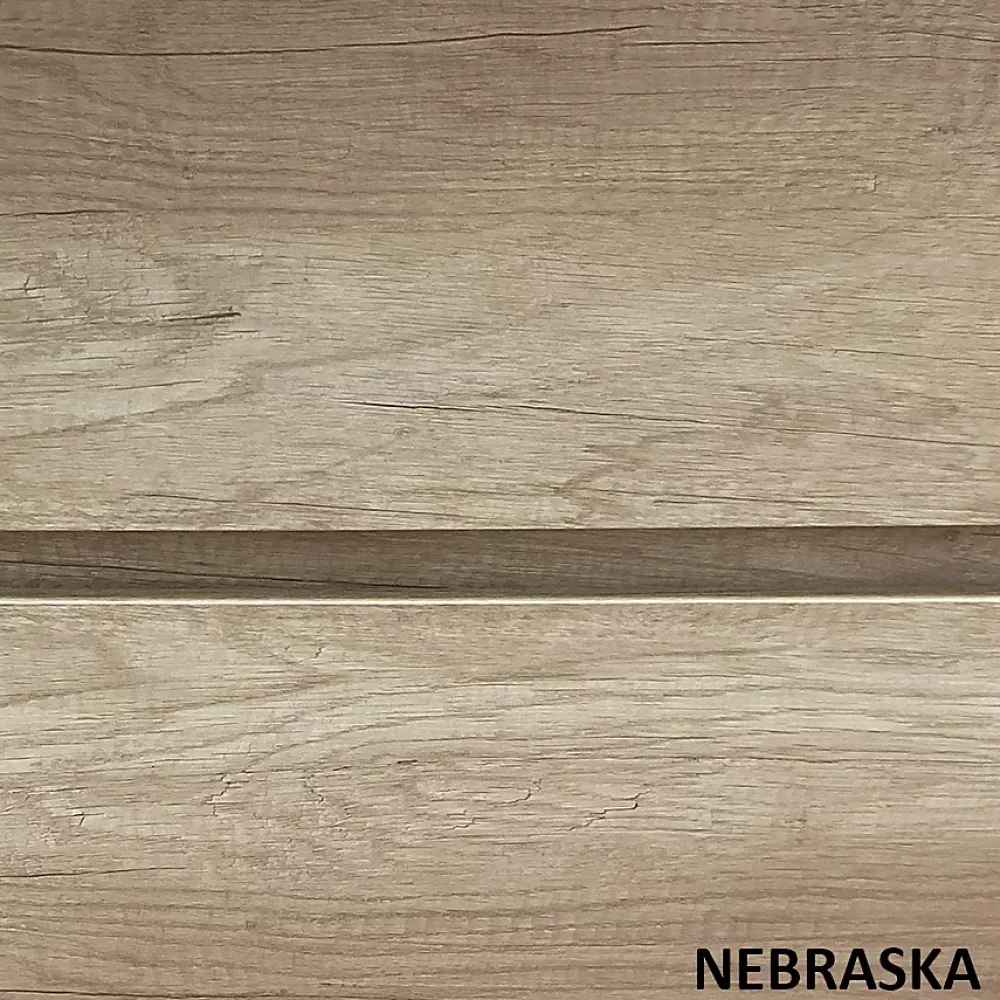 Cosyneo Meuble de salle de bain 120cm double vasque - sans miroir - 6 tiroirs - nebraska (bois clair) - MAYOR