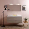 Kiamami Valentina Meuble De Salle De Bain 120Cm Lion Elm Avec Double Vasque Et Miroir 120X60 Berlin