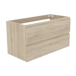 AICA Sanitaire Meuble de salle de bain chêne 100cm, suspendu avec 2 tiroirs