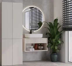 3xE Living Meuble de salle de bain, cachemire, 60 x 30 x 174 cm