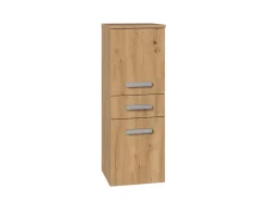 Armoire De Salle De Bains|3xE Living Meuble de salle de bain, chêne artisan, 85 x 30 x 30 cm