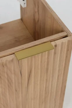 Lave-Mains|3xE Living Meuble de salle de bain, Chêne Craft + poignée dorée, 40 x 57 x 46 cm