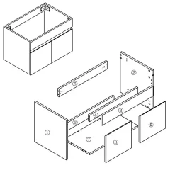 Meuble Sous-Vasque|AICA Sanitaire Meuble de salle de bain 60cm à double porte, suspendu, blanc