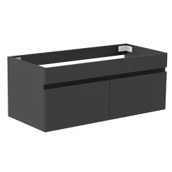 Meuble Sous-Vasque|AICA Sanitaire Meuble de salle de bain 100cm à double porte, suspendu, Anthracite