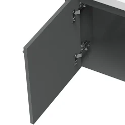 AICA Sanitaire Meuble de Salle de Bain d'Angle Gain de Place, Lave Main, anthracite, 40x40 cm
