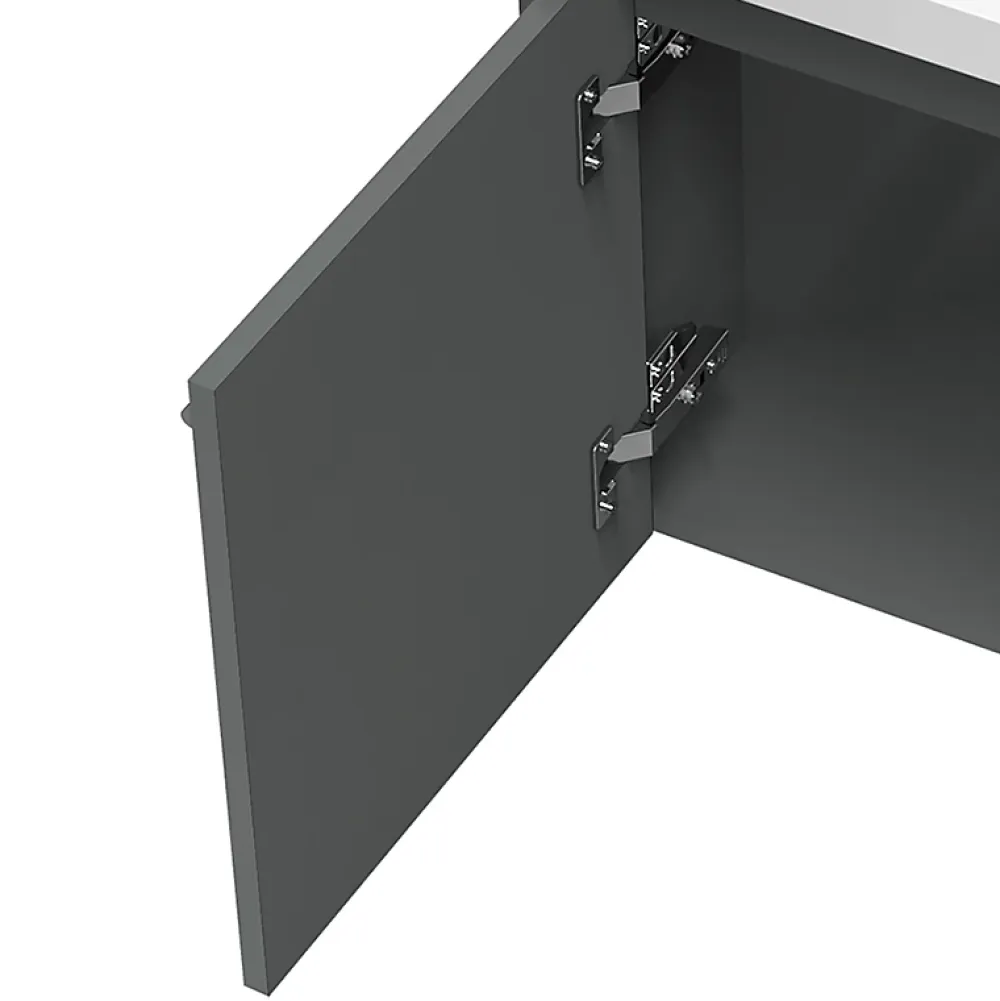 AICA Sanitaire Meuble de Salle de Bain d'Angle Gain de Place, Lave Main, anthracite, 40x40 cm