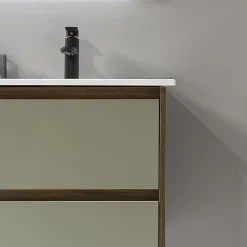 Ensemble Meuble De Salle De Bains|Luxury Bain Meuble de salle de bain double vasque 120cm bois et vert avec miroir LED LuxuryBain-