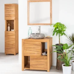 Meuble Sous-Vasque|Wanda Collection Meuble de salle de bain en teck massif Cosy 70 cm