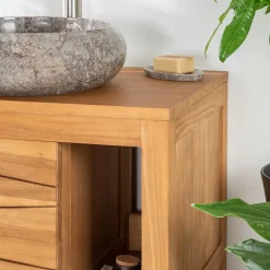 Meuble Sous-Vasque|Wanda Collection Meuble de salle de bain en teck massif Cosy 70 cm
