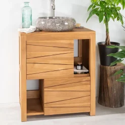 Meuble Sous-Vasque|Wanda Collection Meuble de salle de bain en teck massif Cosy 70 cm