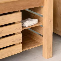 Meuble Sous-Vasque|Wanda Collection Meuble de salle de bain en teck Zen 85cm