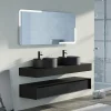 Distribain Meuble de salle de bain FABRIANO 1600 Noir mat