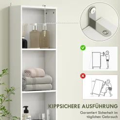 ProximaX Meuble de salle de bain haut et étroit, avec tiroir, porte et étagères réglables, pour salle de bain ou salon, blanc
