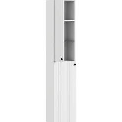 Meuble Wc|ProximaX Meuble de salle de bain mural, surface laquée, 6 étagères, MDF, blanc