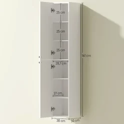 Meuble Wc|ProximaX Meuble de salle de bain mural, surface laquée, 6 étagères, MDF, blanc