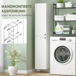 Meuble Wc|ProximaX Meuble de salle de bain mural, surface laquée, 6 étagères, MDF, blanc