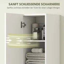 Meuble Wc|ProximaX Meuble de salle de bain mural, surface laquée, 6 étagères, MDF, blanc