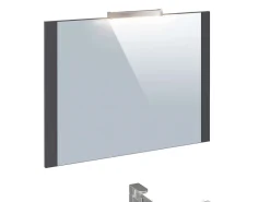 T-Bath Meuble de salle de bain NELI 2 tiroirs 80 cm anthracite Inclus lavabo, miroir et applique LED