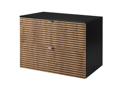 Lave-Mains|3xE Living Meuble de salle de bain, Noir Mat, 80 x 57 x 46 cm