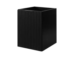 Lave-Mains|3xE Living Meuble de salle de bain, Noir + poignée noire, 40 x 57 x 46 cm