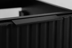Lave-Mains|3xE Living Meuble de salle de bain, Noir + poignée noire, 40 x 57 x 46 cm