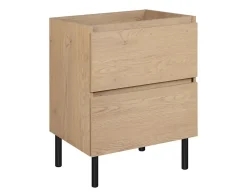 3xE Living Meuble de salle de bain, pieds, Couleur : Chêne Clair, 60 x 46 x 80,7 cm, sans plan de travail