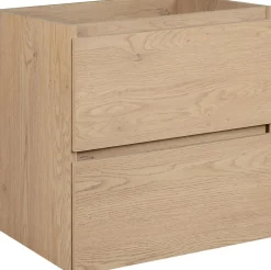 3xE Living Meuble de salle de bain, pieds, Couleur : Chêne Clair, 60 x 46 x 80,7 cm, sans plan de travail