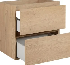 3xE Living Meuble de salle de bain, pieds, Couleur : Chêne Clair, 60 x 46 x 80,7 cm, sans plan de travail