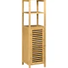 Meuble Wc|ProximaX Meuble de salle de bain réglable en hauteur, meuble de salle de bain en bambou, avec deux étagères ouvertes, bois naturel