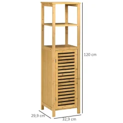 Meuble Wc|ProximaX Meuble de salle de bain réglable en hauteur, meuble de salle de bain en bambou, avec deux étagères ouvertes, bois naturel